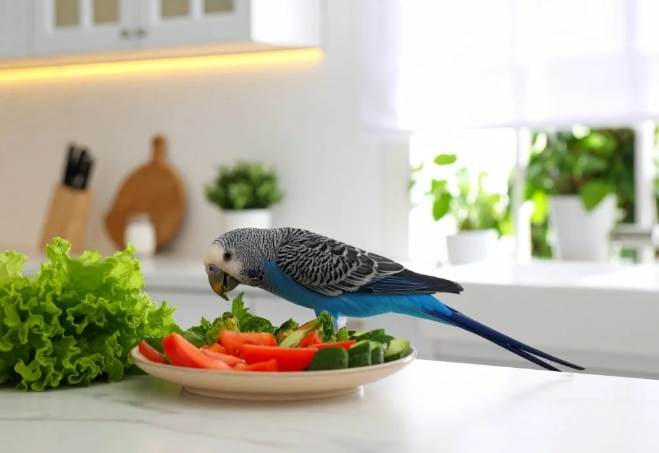 寵物鳥南瓜餵食