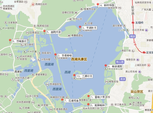 西湖旅遊地圖 西湖旅遊地圖