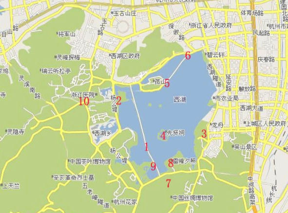 西湖旅遊地圖 西湖旅遊地圖