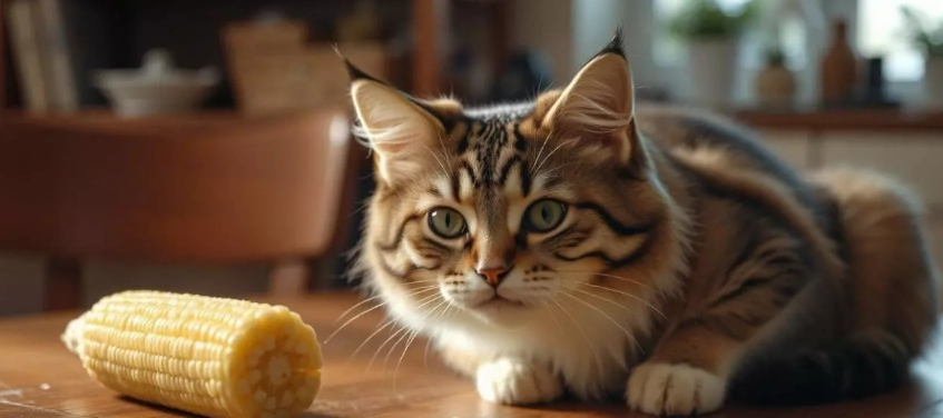 幼貓吃玉米