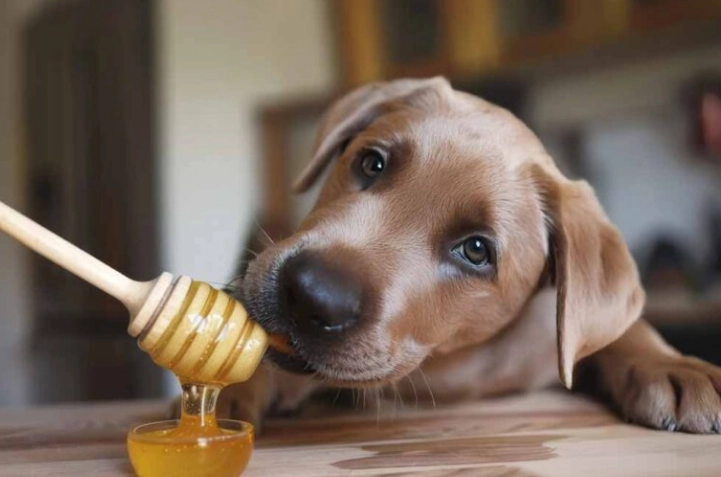 狗喝蜂蜜水