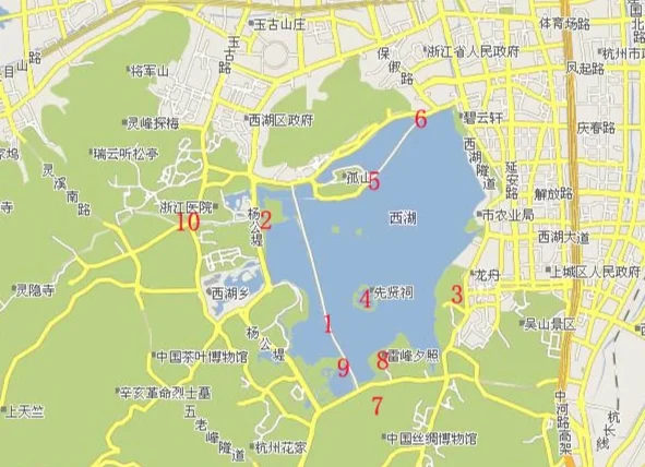 杭州西湖地圖