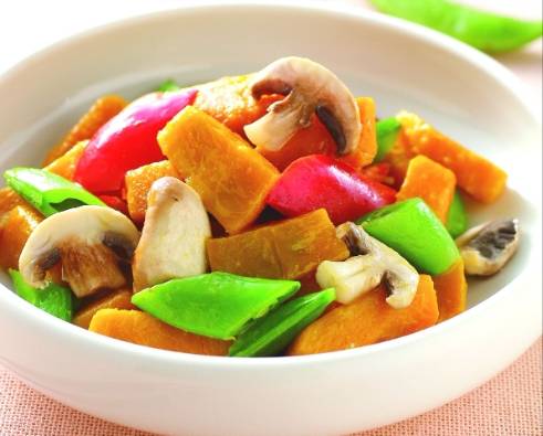 南瓜炒菇